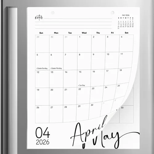 Calendario magnético para refrigerador de enero de 2026 a junio de 2027, 13.5 x 11 pulgadas, calendario magnético para refrigerador de 18 meses,