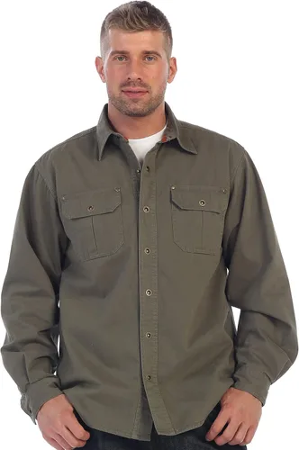 Miniatura 3 de Gioberti - Chaqueta tipo camisa para hombre de sarga con forro de franela 100 de algodón cepillado y suave