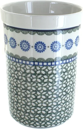 Miniatura 5 de Blue Rose - Tarro de utensilios de cerámica polaca Blue Posy - 7.75 x 5.5 pulgadas - Almacenamiento perfecto para encimera para cucharas, espátulas