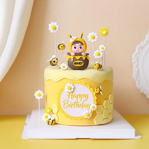 Miniatura 8 de Gyufise 11 Piezas Decoraciones para Pasteles de Abejorros Panal de Miel Flor Oh Babee Palillos para Cupcakes Decoraciones de Pastel de Revelación
