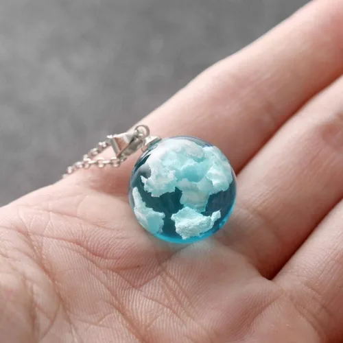 Miniatura 4 de Lroxiy Collares para mujeres y niñas, diseño creativo de girasol copo de nieve azul cielo hoja colgante cadena de San Valentín regalos joyería