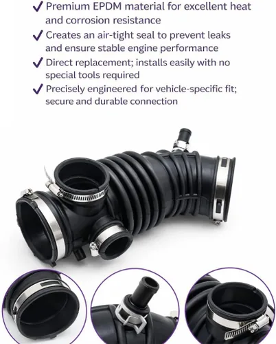 Miniatura 7 de Conjunto de conducto de manguera de entrada de aire sin resonador para Pathfinder Infiniti QX4 3.5L V6 2001-2003, reemplaza 16576-4W00A 16576-4W000