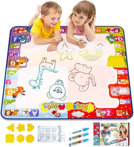 Kizzyea - Juguetes para niños de 2, 3, 4, 5, 6+ años, niñas y niños, alfombrilla de garabatos de agua para niños, gran alfombrilla mágica de