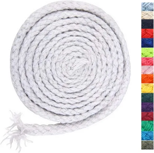 Miniatura 13 de 5 mm * 90 m Cuerda de macramé de algodón natural de 8 hebras para manualidades, hilo para tejer, para colgar en la pared y manualidades DIY (HPK)