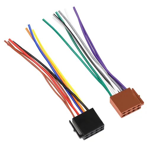 Adaptador estéreo universal del arnés de cableado de la radio del coche del ISO, conector audio del altavoz del cable de alimentación del cable del