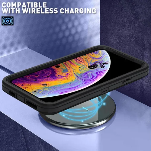 Miniatura 5 de Funda para iPhone X/i Phone Xs, 3 capas duradera funda de teléfono resistente protección para teléfono, a prueba de golpes a prueba de caídas a Negro