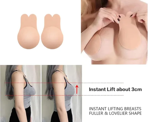 Miniatura 4 de 2 Pack Adhesive Bra,Breast Lift Tape Sticky Bra Invisible Lift Strapless Backles Bras for Women