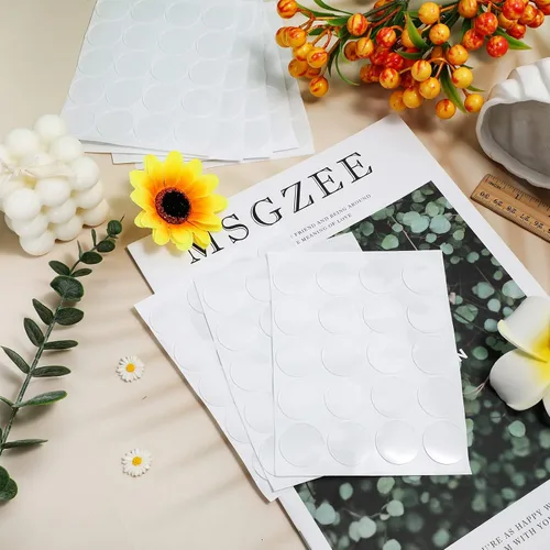 Miniatura 6 de Zonon 200 unidades de puntos adhesivos de doble cara transparentes, pegamento para globos, pegamento redondo, mini, sin rastros, adhesivo