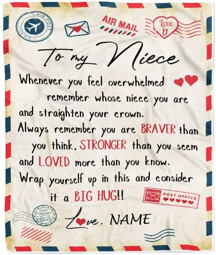 Miniatura 8 de Manta personalizada con texto en inglés «To My Niece», de Aunt Auntie Uncle Always Remember How Much I Love You Moon Butterfly Birthday Christmas