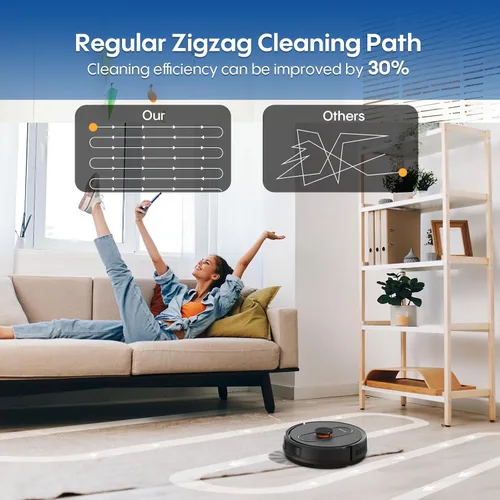 Miniatura 4 de Robot aspirador y trapeador con navegación LiDAR, aspiradoras robóticas de 5000 Pa con mapeo, zonas prohibidas, recarga automática, control