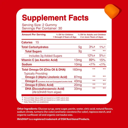 Miniatura 6 de Feel Great Vitamins Kids DHA Gummies con Omega 3 6 9, vitamina C (paquete de 2) Apoya la función cerebral saludable, la visión y la salud