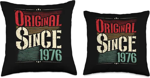 Miniatura 3 de 1976 vintage birthday retro Limited Edition men woman gift Throw Pillow