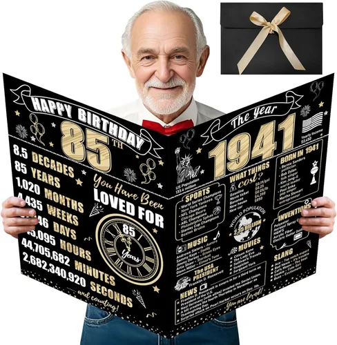 Miniatura 23 de Turypaty Tarjeta de 10 cumpleaños grande con sobre para niños y niñas, libro de firmas de invitados gigante de feliz 10 cumpleaños en negro y oro