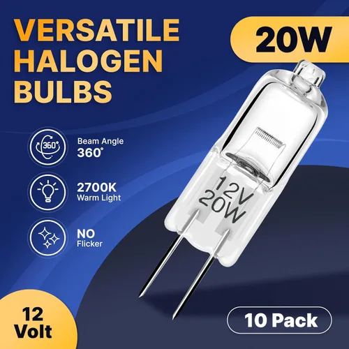 Miniatura 2 de Diximus G4 - Bombillas halógenas de bajo voltaje – Bombilla pequeña de 20 W – Bombillas de 12 V para paisaje de 20 W, bombilla bi-pin para debajo