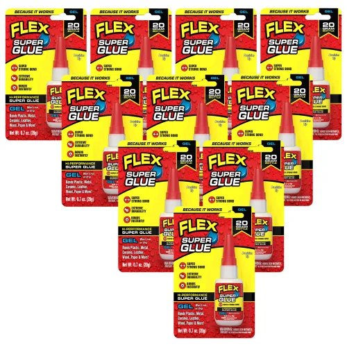 Miniatura 17 de Flex Super Glue Líquido, Botella de 20 Gramos, Pack de 2, Transparente, Enlace Instantáneo, Secado Rápido, Adhesivo de Cianoacrilatos, Punta