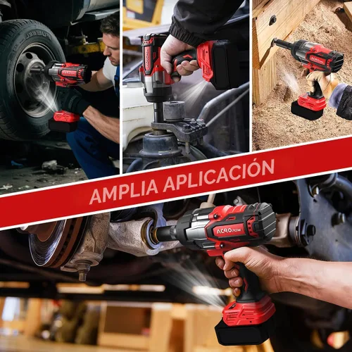 Miniatura 6 de ACROPOW Llave de impacto inalámbrica compatible con batería Milwaukee de 18 V, destornillador de impacto de alto par sin escobillas de 1/2 pulgada