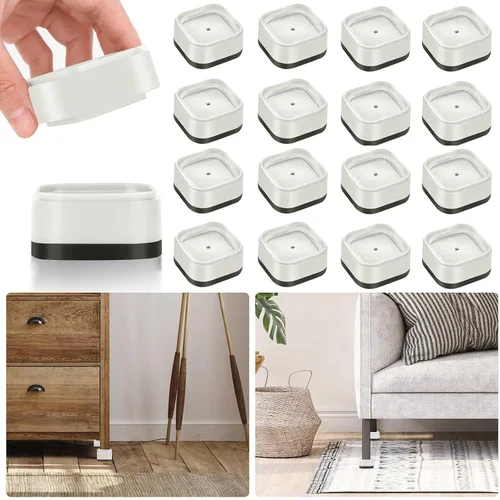 Miniatura 20 de Paquete de 12 elevadores de muebles de 1, 2 o 3 pulgadas, elevadores de cama ajustables resistentes para mesa, escritorio, sofá, silla, gabinete