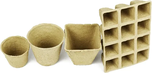 Miniatura 3 de Juego de 31 macetas de turba biodegradables y ecológicas. Bandeja de 12 macetas de 3 pulgadas - Macetas de turba recicladas no blanqueadas perfectas
