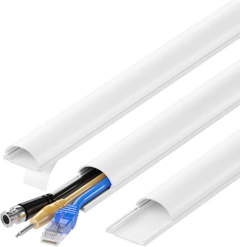Miniatura 17 de ZhiYo Ocultador de cable de 39 pulgadas (3 piezas de 13 pulgadas de largo cada una), para 1-2 cables, cubiertas de cable autoadhesivas para cables