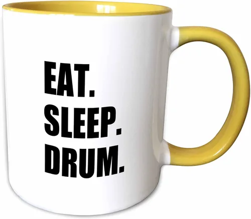 Miniatura 13 de 3dRose Eat Sleep Drum - Love Drumming. baterista percusionista texto negro regalos 11oz taza negra de dos tonos