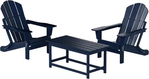 Miniatura 16 de WO Home Furniture - Juego de 3 sillas plegables para exteriores, mesa auxiliar, resistente a la intemperie y a los rayos UV, para césped, jardín