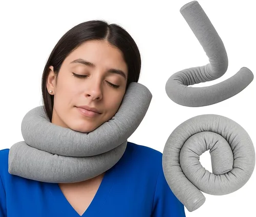 Miniatura 11 de Dot&Dot Almohada de viaje de espuma viscoelástica para aviones - Almohada de viaje para dormir - Almohada de avión para soporte de cuello, barbilla
