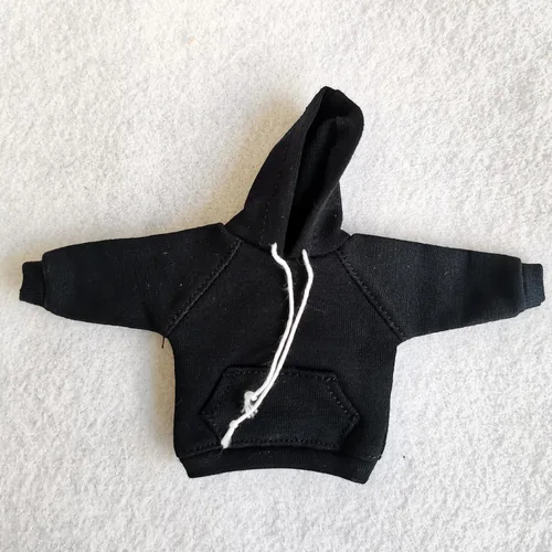 Miniatura 2 de Figura de acción de hombre fuerte a escala 1/12, ropa masculina, ropa con capucha para hombre, ropa para 1:12 6 pulgadas, figura de acción Negro