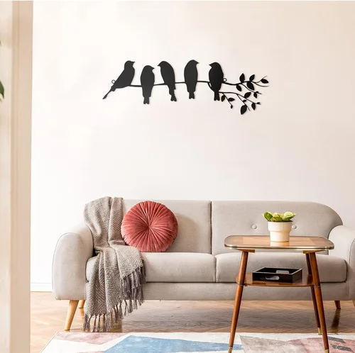 Miniatura 4 de Ferraycle Arte de pared de pájaro de metal, pájaros en rama con hojas, letrero de metal para colgar en la pared para balcón, jardín, decoración