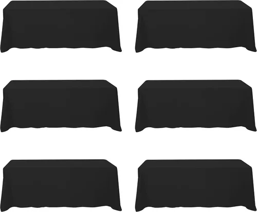 Miniatura 197 de BRILLMAX 6 Pack de Manteles Azul Marino para Mesas Rectangulares de 8 Pies 90 x 156 Pulgadas - 8 pies Mantel Rectangular a Granel de Lino