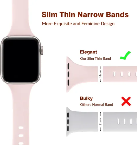 Miniatura 3 de 6 Pack de Correas delgadas y finas compatibles con Apple Watch 38mm 40mm 41mm 42mm 44mm 45mm 46mm 49mm para mujeres y hombres, correas de repuesto