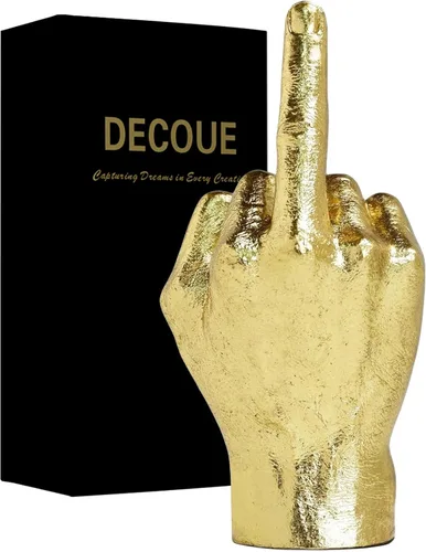 Miniatura 9 de DECOUE Estatuas y esculturas de gestos dorados, estatuas de dedo de resina para mano, decoración clásica de estante y escritorio, regalos