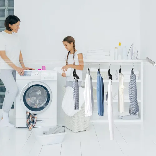 Miniatura 3 de Kit de tendedero retráctil, de plástico, moderno, telescópico retráctil, cuerda de secado de ropa para interiores y exteriores, hogar, baño