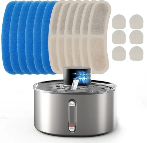 Miniatura 4 de Anfitrión inteligente para fuente de agua para gatos sin bomba, acero inoxidable, reemplazo ultra silencioso, bajo voltaje DC 5V