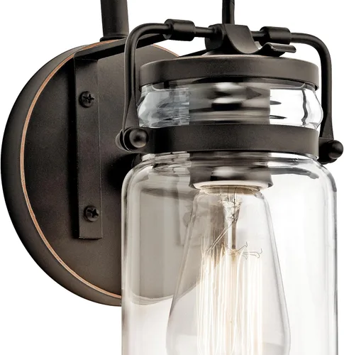 Miniatura 6 de Lámpara de pared Brinley de Kichler, para 1 foco y con pantalla de vidrio transparente, 45576OZ, 100watts, 120 volts Bronce antiguo