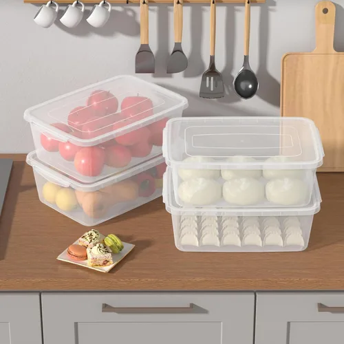 Miniatura 5 de Ramddy Paquete de 4 cajas transparentes de 14 cuartos de galón, contenedor de almacenamiento de plástico con tapa