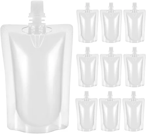 Miniatura 4 de 50 bolsas de jugo, bolsas de plástico para bebidas, bolsas de licor, contenedores de bebidas para bebidas frías y calientes, viajes al aire libre