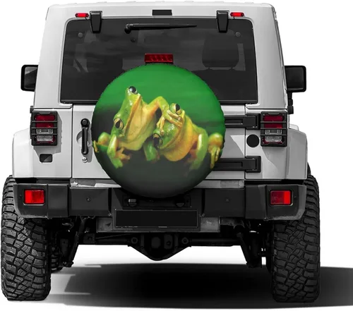 Miniatura 2 de Divertida funda para neumático de repuesto con diseño de rana, a prueba de polvo, para remolque, RV, SUV y muchos vehículos de 15 pulgadas