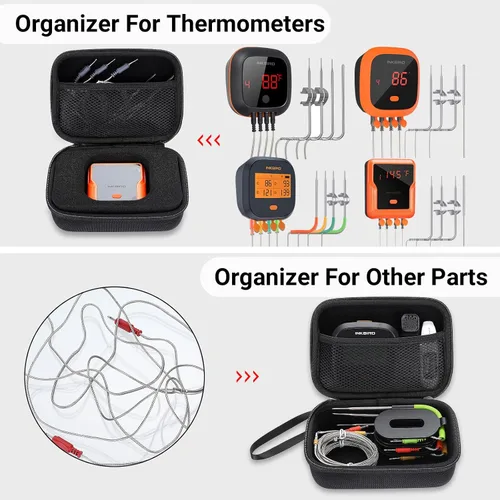 Miniatura 4 de INKBIRD Funda de transporte de 6.7 x 4.7 x 3 pulgadas para termómetro de parrilla IBT-4XS, IBBQ-4T, IBT-4XC, IBT-4XP - Disco duro protector