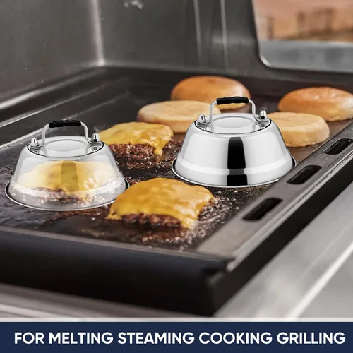 Miniatura 5 de HaSteeL - Cúpula para fundir quesos de 6.5 pulgadas, pequeña cubierta redonda de acero inoxidable, tapa de vapor para cocina, cocina, parrilla