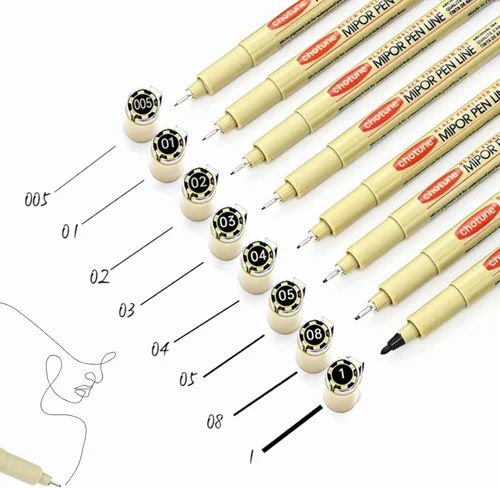Miniatura 12 de GETHPEN Juego de marcadores micro punta fina – 3 tamaños de bolígrafos con tinta archivada para dibujo técnico, anime y bocetos – Artistas