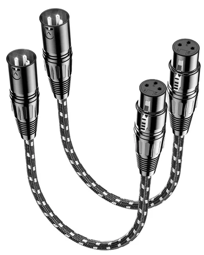 Miniatura 25 de Cable corto XLR, cable de micrófono de 1 pie, paquete de 2 unidades, toda la longitud de 6 pulgadas a 100 pies, cable de micrófono equilibrado