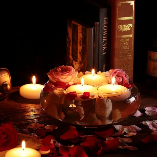Miniatura 5 de flamecan Paquete de 12 velas flotantes, velas blancas sin perfume de cera sin goteo de 3 pulgadas, para jarrones cilíndricos, bodas, fiestas y días