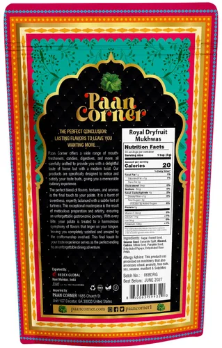 Miniatura 2 de Paan Corner Royal Dry Fruit Mukhwas, ambientador bucal tradicional indio con nueces y semillas, 4.23 onzas