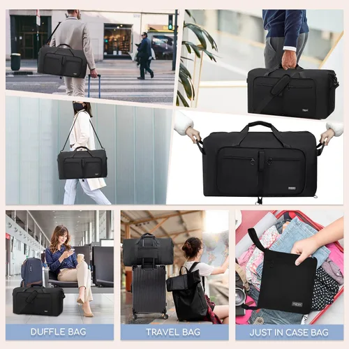Miniatura 2 de Fmeida Bolsa de lona 65L, 65L-Negro, Bolsa de lona con compartimento para zapatos