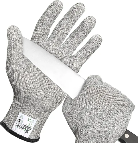 Miniatura 8 de Guantes Schwer SlicePro ultraduraderos resistentes a cortes ANSI A9 PR1501, guante de corte reforzado 10X de grado alimenticio, guantes de mandolina