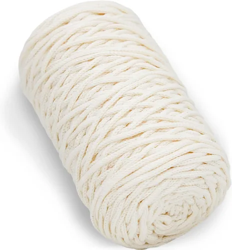 Miniatura 31 de 200g de hilo de algodón hueco tejido a crochet, hilo redondo de tela para bolso de mano de bricolaje, canasta, cojín, bolsa de crochet (Azul Aqua)