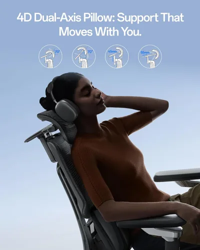 Miniatura 6 de Hbada X7 Silla ergonómica inteligente, silla de oficina ergonómica, seguimiento lumbar totalmente automatizado, reposacabezas ajustable 4D