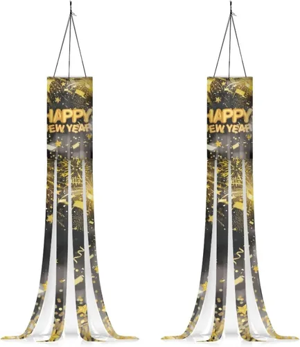 Miniatura 40 de Binienty 4th of July Winsock Patriotic Outdoor Decor Wind Socks Hanging Flag Welcome Home Decoration Party Yard Hanging Windsock, 2 Pcs Set Decor