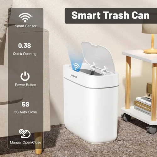 Miniatura 4 de MOPALL Cubo de Basura Automático con Sensor de Movimiento para Baño con Tapa, Cubo de Basura sin Contacto de 3.5 Galones, Cubo de Basura Inteligente