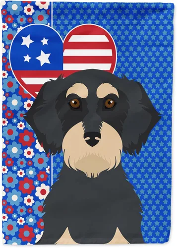 Miniatura 168 de Caroline's Treasures WDK5119GF - Bandera de jardín americana de Airedale Terrier de Estados Unidos, color negro y tostado, bandera decorativa
